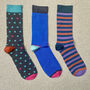 Chilton Bamboo Sock Gift Box For Men. Three Pairs, thumbnail 2 of 3
