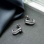 Sterling Silver Safety Pin Hug Studs, thumbnail 2 of 6
