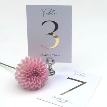 Modern Wedding Table Numbers Gold Or Silver Foil, 8 of 12