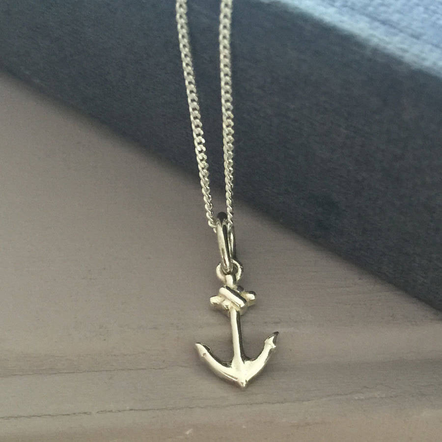 anchor necklace in sterling silver by bianca jones jewellery ...