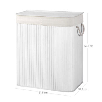 100 L White Two Sections Clothes Laundry Basket, 7 of 7