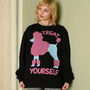 Treat Yourself Poodle Women's Slogan Sweatshirt, thumbnail 2 of 5