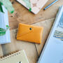 Golden Yellow Leather Wallet With Wave And Sun Detail, thumbnail 2 of 4