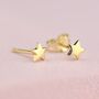 Gold Mini Star Stud Earrings, thumbnail 3 of 5