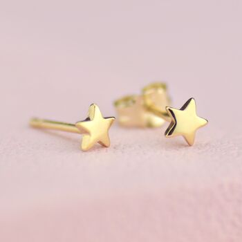 Gold Mini Star Stud Earrings, 3 of 5