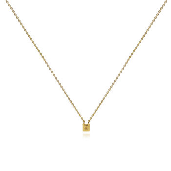 Gold Vermeil Petit Cube Star Charm Necklace, 3 of 4