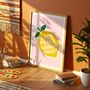Lemon Print, Lemon Art Poster, Home Decor, Retro Prints, thumbnail 5 of 5
