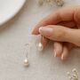 Sterling Silver White Freshwater Pearl Drop Earrings: Bridal Jewellery – 8mm, thumbnail 7 of 8