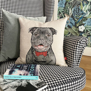 Staffordshire Bull Terrier Cushion Cover, 5 of 11