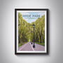 Hyde Park London Travel Poster Art Print, thumbnail 1 of 7
