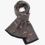 Sausage Dog Print Winter Scarf, thumbnail 2 of 6