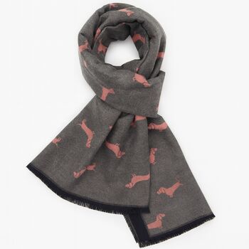 Sausage Dog Print Winter Scarf, 2 of 6