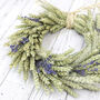 Handmade Lavender Wheat Wreath, thumbnail 2 of 12