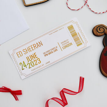Personalised Gold Foil Valentine’s Day Surprise Ticket – Romantic Trip, Show Or Experience, 3 of 12