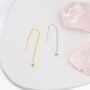 Sterling Silver Minimalist Ball Ear Threader, thumbnail 5 of 10