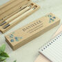 Personalised Botanical Wooden Pen And Pencil Set, thumbnail 1 of 3