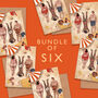 Bundle Of Six Sunbathers Greeting Cards, thumbnail 1 of 3