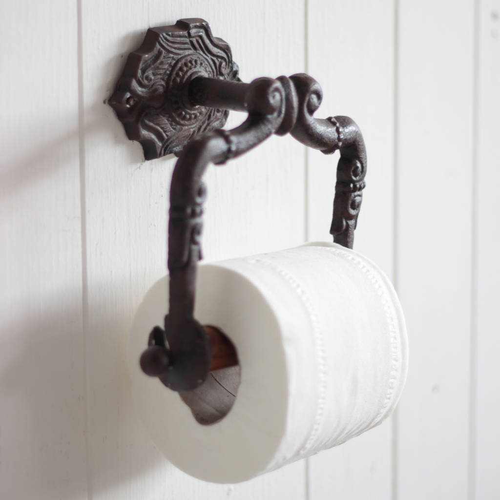 Ornate Cast Iron Wall Mounted Toilet Roll Holder By Dibor