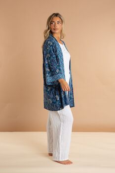 Indian Cotton Blue Lagoon Print Kimono, 2 of 5