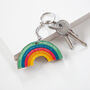 Rainbow Thank You Teacher Reasons Keyring, thumbnail 1 of 2