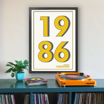 1986 Personalised Year Typography Print, 9 of 10