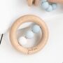 Bambino Eco Friendly Wooden Blue Ring And Bead Teething Toy, thumbnail 2 of 3