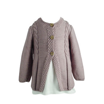 Handmade Organic Cardigan Cabled For Girls, 6 of 9