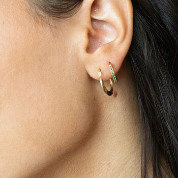 9ct Solid Gold Curved Engraved Creole Hoop Earrings, 6 of 6
