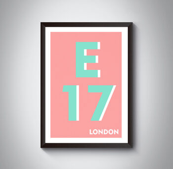 E17 Walthamstow, Leyton London Postcode Art Print, 8 of 9