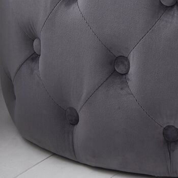 Grey Velvet Buttoned Footstool, 3 of 3