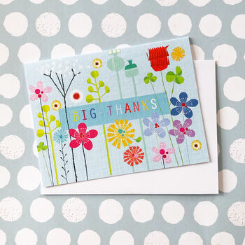 Mini Floral Big Thanks Card, 4 of 4