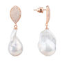 Classic Baroque Pearl Plated Silver Drop Earrings, thumbnail 3 of 6