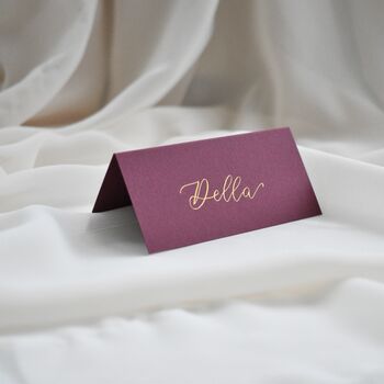Personalised Calligraphy Burgundy Place Name Cards X 10, 6 of 6