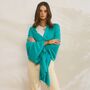 Turquoise Blue 100% Cashmere Travel Wrap Shawl Gift Boxed, thumbnail 1 of 9