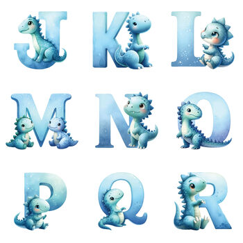 Personalised Dinosaur Alphabet Grey Plush Teddy Bear, 8 of 10