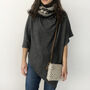 Fair Trade Luxury Soft Fine Knit Merino Cowl Poncho, thumbnail 8 of 12