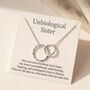 Unbiological Sister Necklace With Sterling Silver Interlocking Hammered Rings, thumbnail 1 of 4