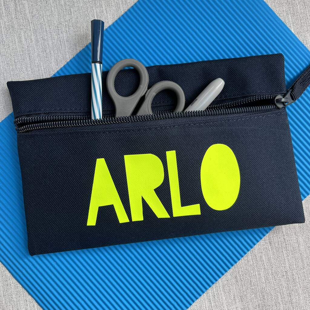 Personalised Stocking Filler Neon Pencil Case, 1 of 4
