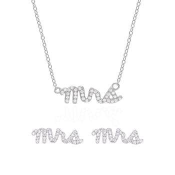 Bride 'Mrs' Gift Set | Earrings And Necklace, 6 of 8
