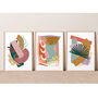 Abstract Leaf Prints Set Of Three, thumbnail 2 of 9