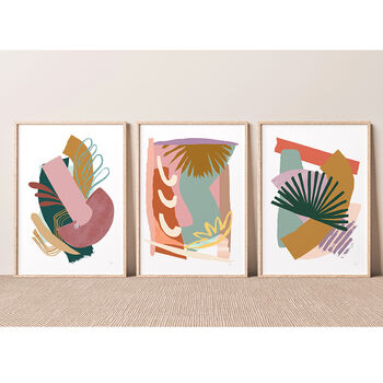 Abstract Leaf Prints Set Of Three, 2 of 9