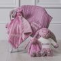 Personalised Pink Cable Blanket And Comforter Gift Set, thumbnail 4 of 8