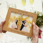 Solid Oak Double Aperture Personalised Photo Frame, thumbnail 3 of 9