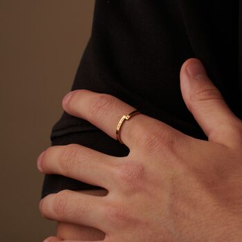 Personalised Open Band Adjustable Ring In 18 K Gold For Men And Women, 4 of 9