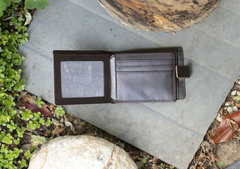 Men's Luxury Brown Leather Wallet Notecase Design Rfid Safe Personalised, 3 of 6