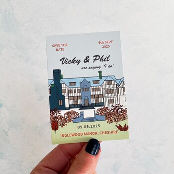 Venue Illustration Save The Date Wedding Invitation, 3 of 12