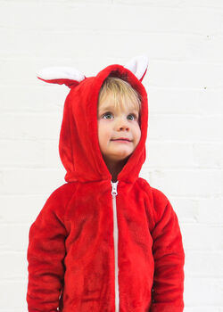 Unisex Christmas Red Fox Super Soft Onesie, 5 of 6