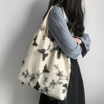 Canvas Butterfly Lightweight Back To School Tote Bag, 2 of 4
