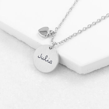 Personalised Summer Style Heart And Disc Necklace, 8 of 9