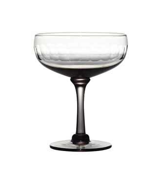 A Set Of Four Smoky Cocktail Glasses With Lens Design, 2 of 2